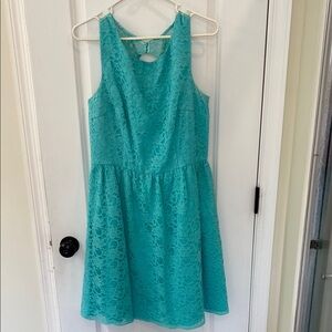 Calvin Klein turquoise lace dress